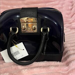 Furla Navy and Gold Mini Bag